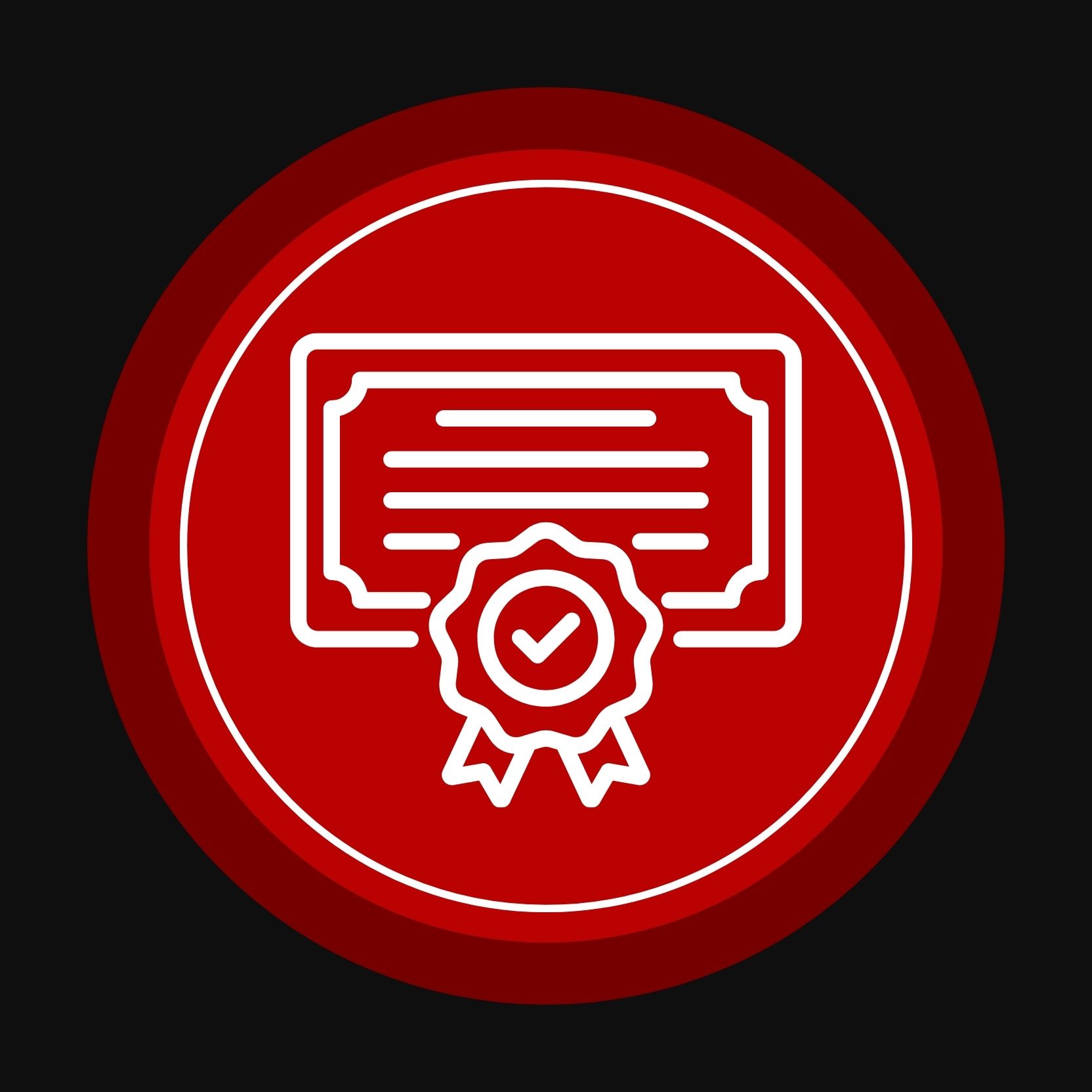 Official certificate icon with a ribbon seal